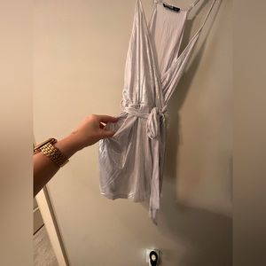 Metallic Spaghetti Strap Romper
